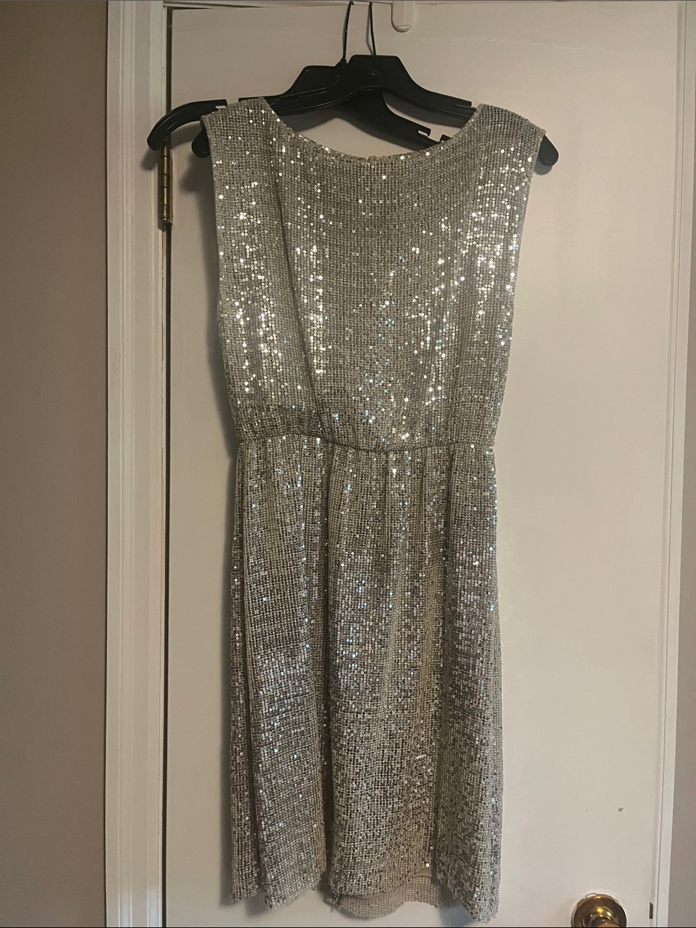 Alice + Olivia Silver Sequin Cocktail Dress